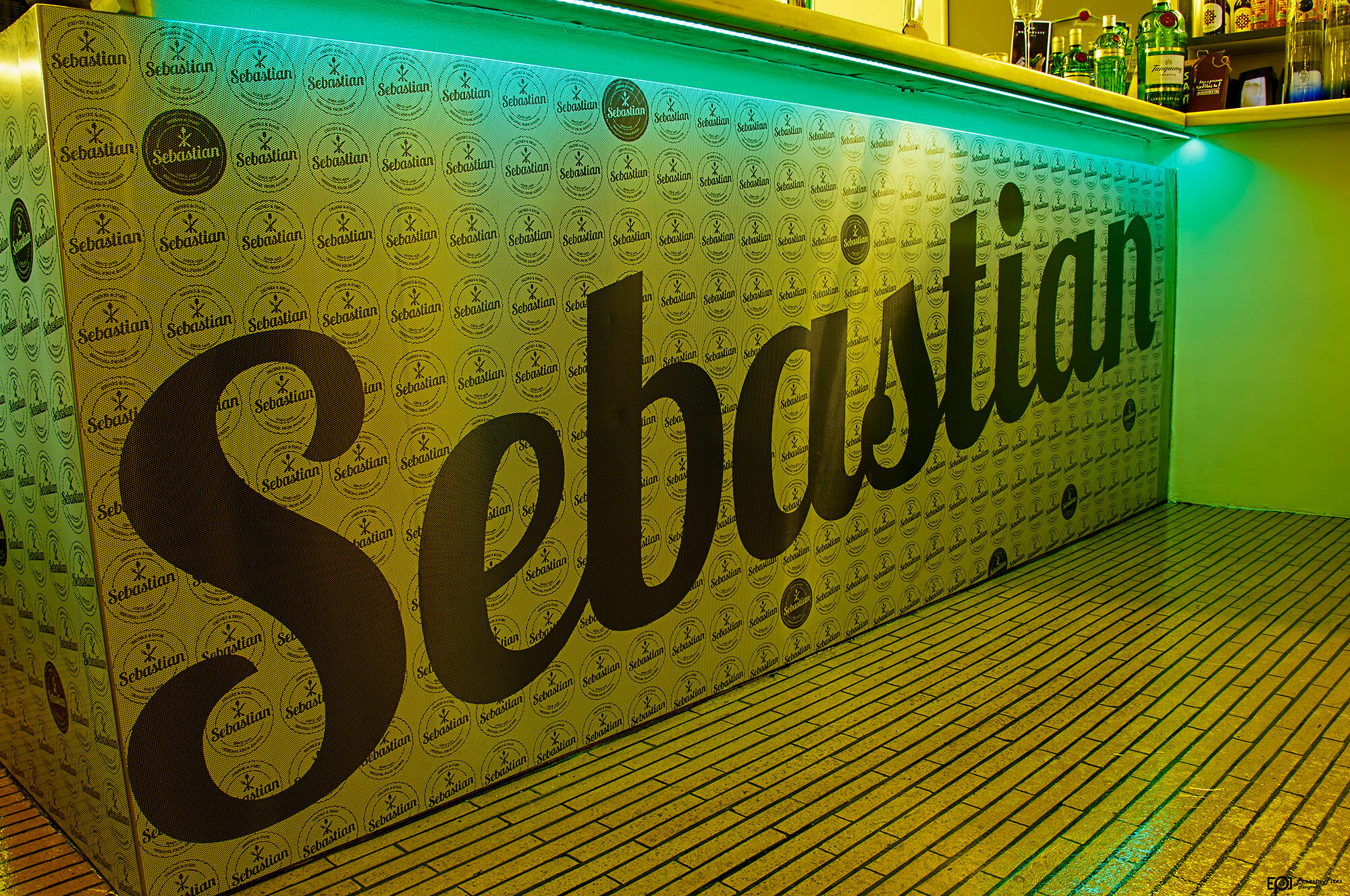 Café Sebastian Bar - Printed perforated vinyl | Way2Start - Design & Digital Agency