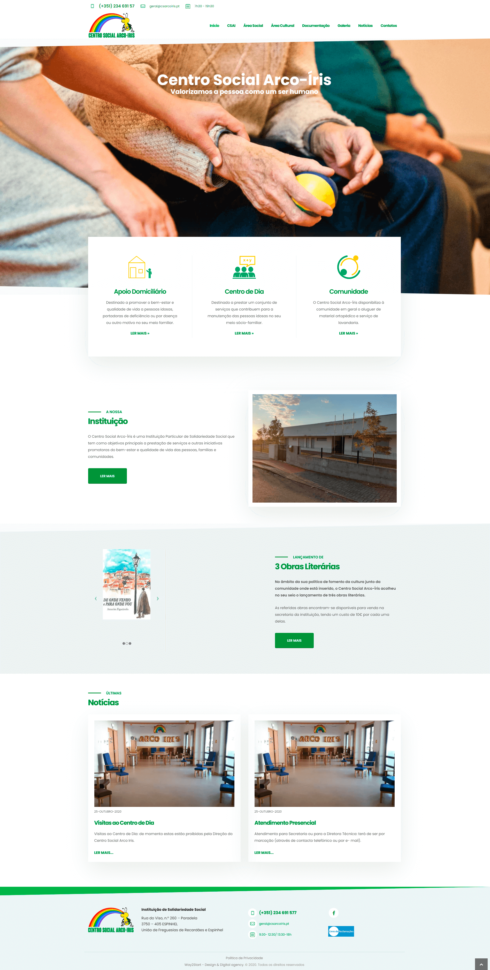 Centro Social Arco-Iris - Homepage | Way2Start - Design & Digital Agency